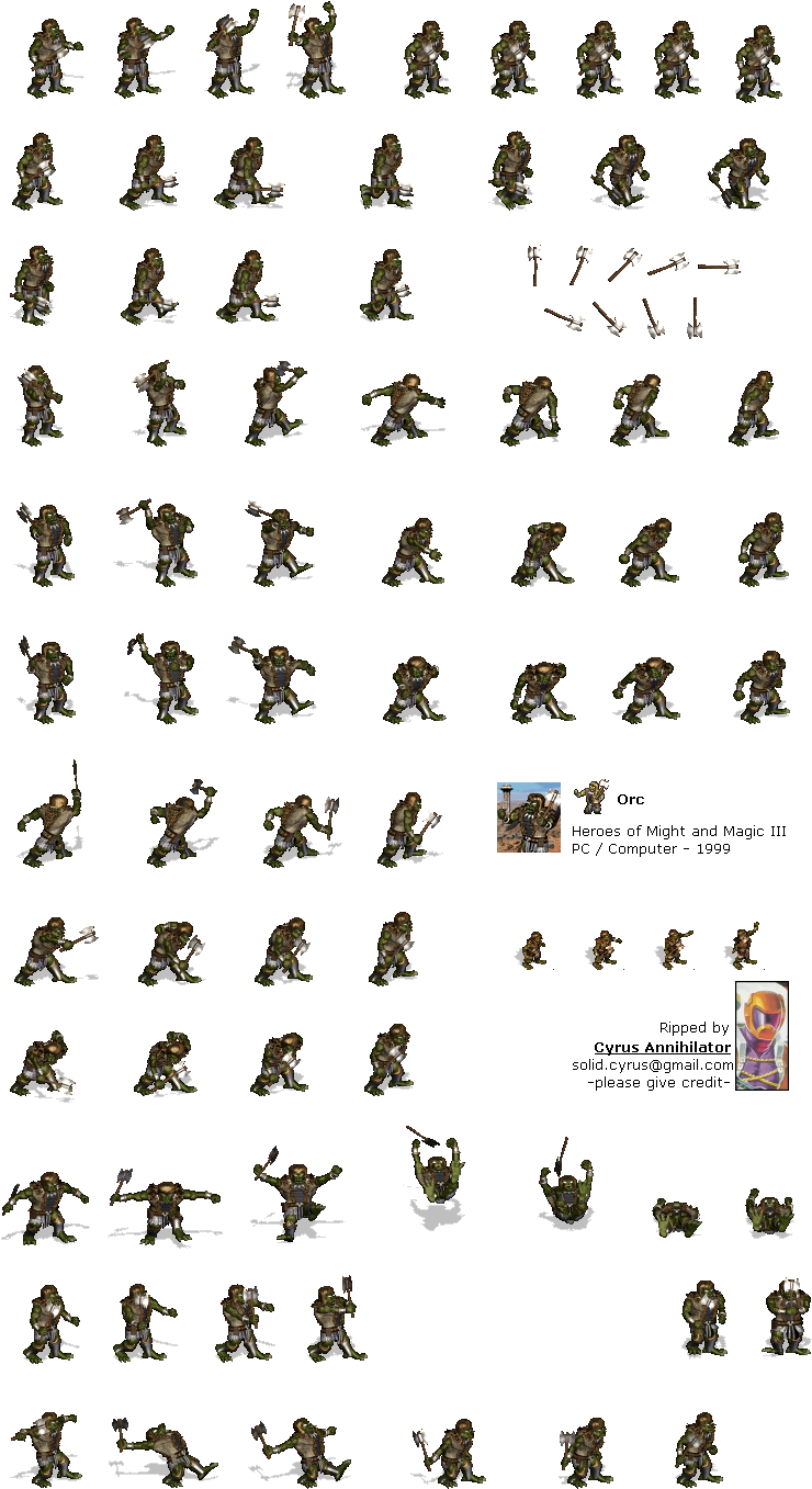 Orc Sprite Png - Orc Sprite Rpg Clipart (770x1380), Png Download