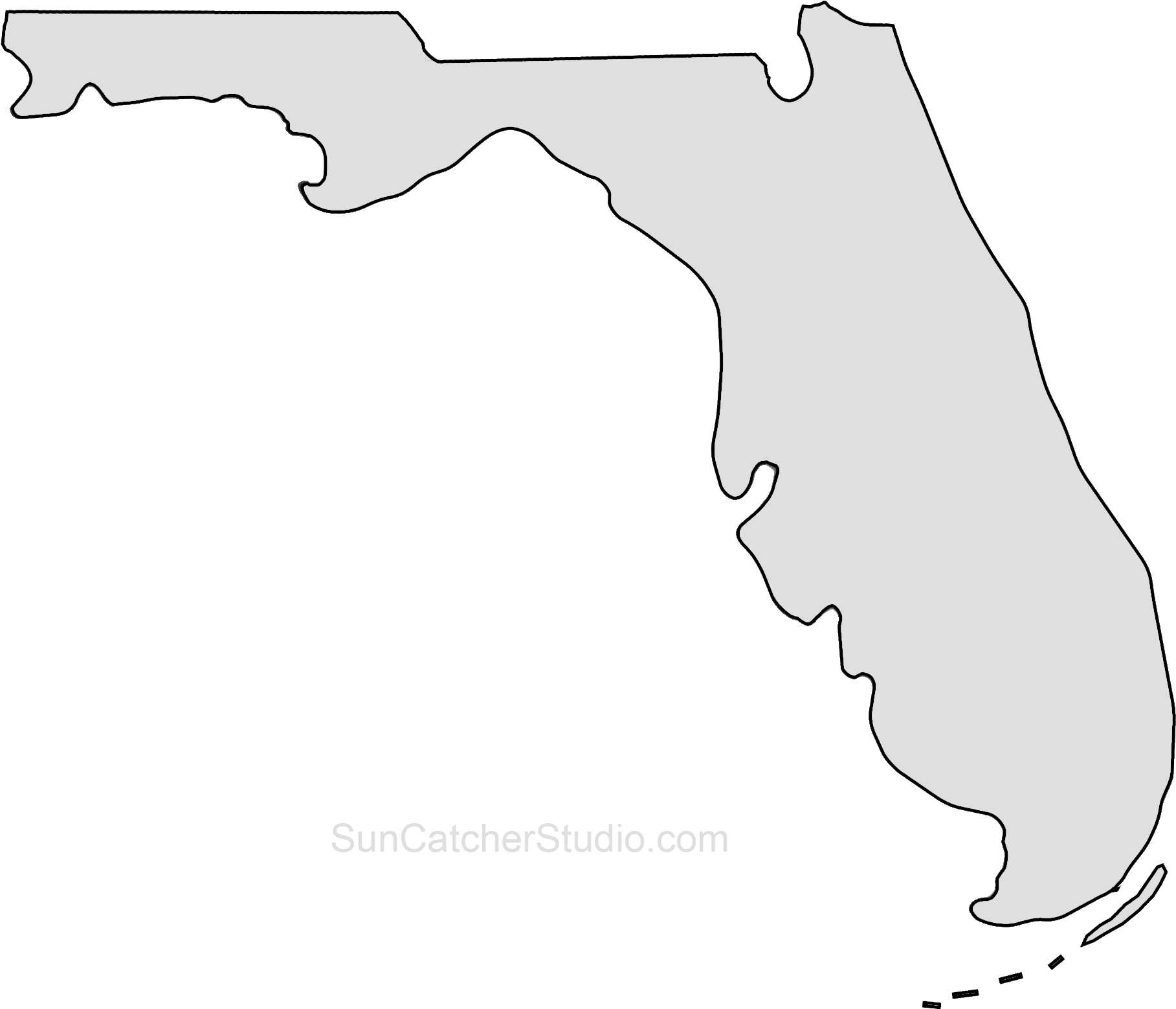 Printable Shape Stencil Pattern Png Clip Art - Southwest Florida Map Black And White Transparent Png (1930x1647), Png Download