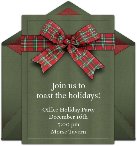 Plaid Bow Online Invitation - Tartan Clipart (650x650), Png Download