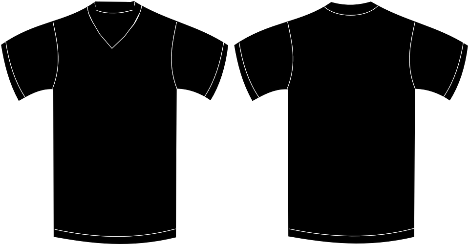 Tee-shirt, Sweat Shirt, Garment, Front - Black V Neck T Shirt Template Clipart (960x501), Png Download