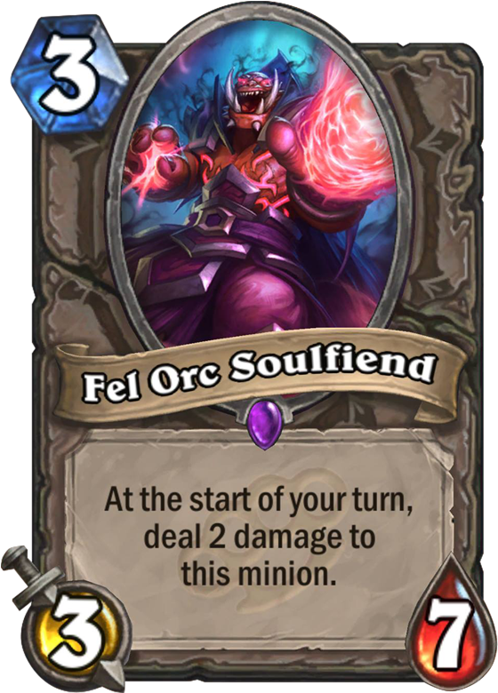 Fel Orc Soulfiend - Mean Streets Of Gadgetzan Cards Clipart (567x811), Png Download