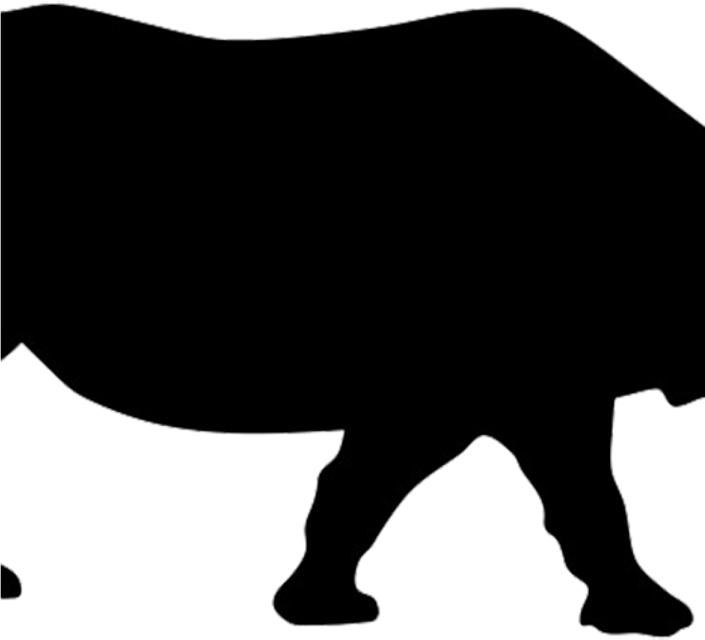 Animal Silhouettes Clipart Animal Silhouette Silhouette - Rhino Silhouette Transparent Background - Png Download (1024x1024), Png Download