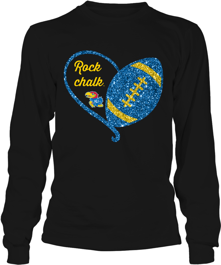 Rock Chalk Half Heart Football Kansas Jayhawks Shirt - Minecraft Creeper Anatomy Shirt Clipart (772x925), Png Download