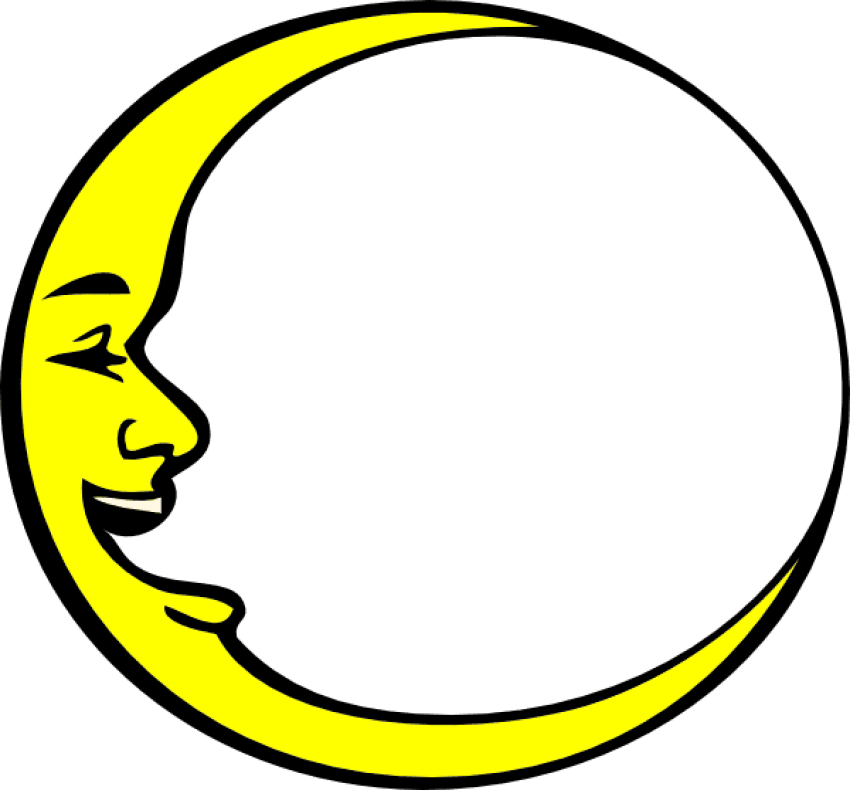 Free Png Download Smiling Crescent Moon Png Images - Crescent Moon Cartoon Clipart (850x790), Png Download
