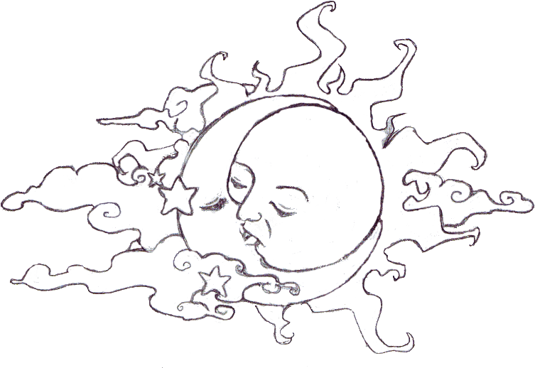 Tumblr Moon Png - Sun And Moon Transparent Clipart (753x518), Png Download