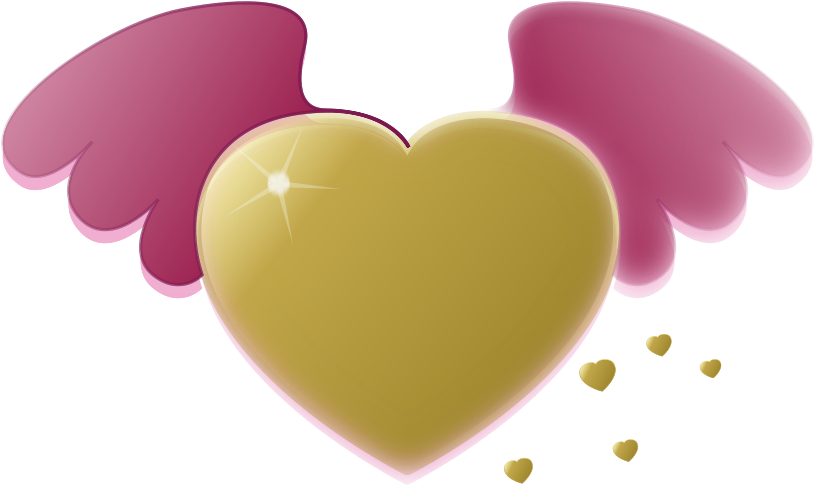 Cartoon Heart Of Gold , Png Download - Yellow And Pink Heart Clipart (815x485), Png Download