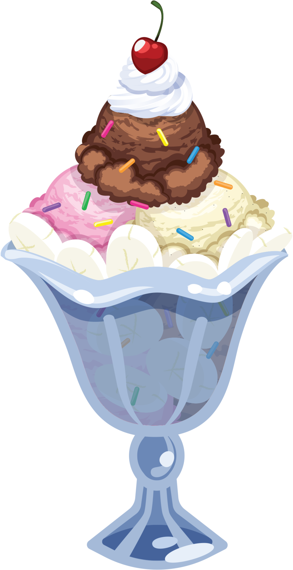 Ice Cream Sundae Png Clipart (1000x1898), Png Download