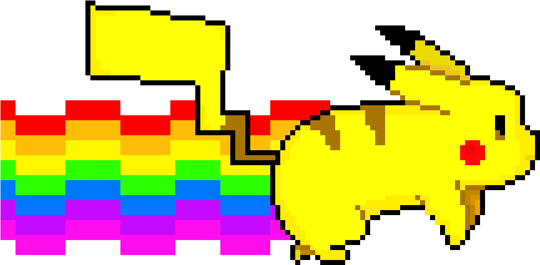 Nyan Pikachu , Png Download - Pikachu Pixel Art Maker Clipart (1081x531), Png Download