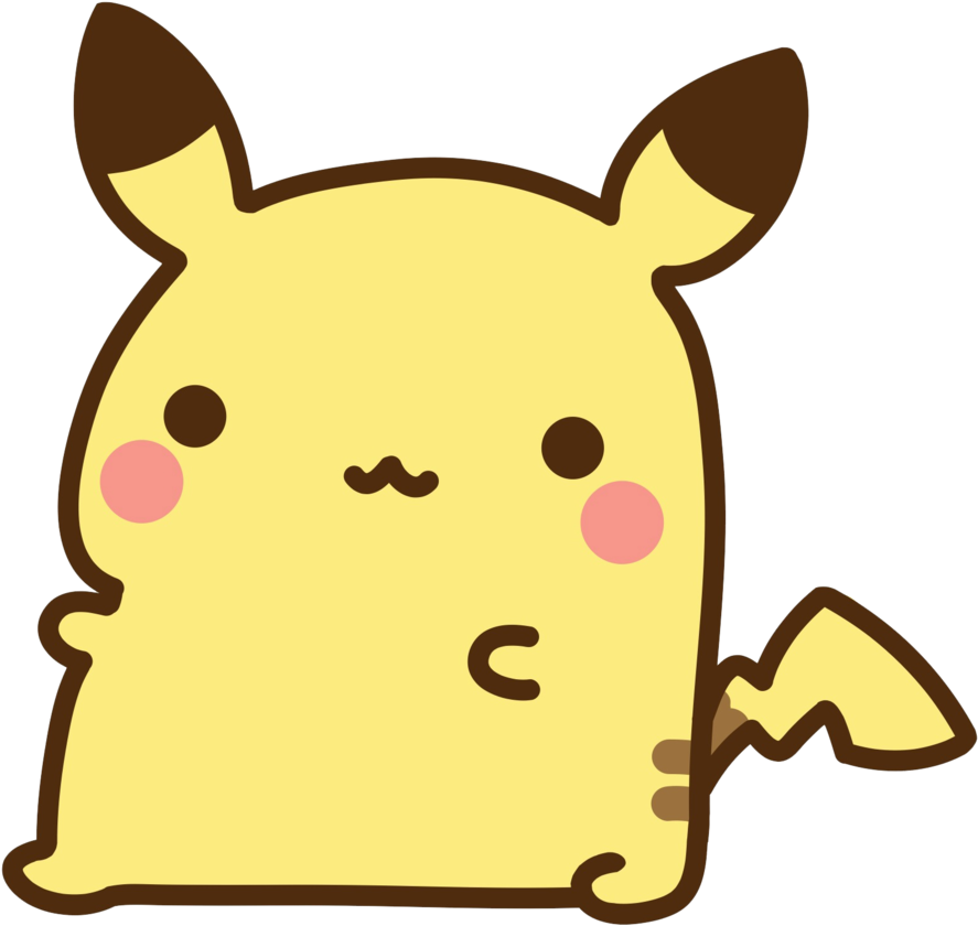 Not Mine Pikachu Chibi Fabulous Cute Kute Tiny Sticker - Pikachu Chibi Png Clipart (887x840), Png Download