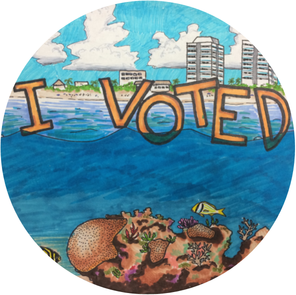 And The "i Voted" Sticker Contest Winner Is - Voted Florida Sticker Clipart (603x601), Png Download
