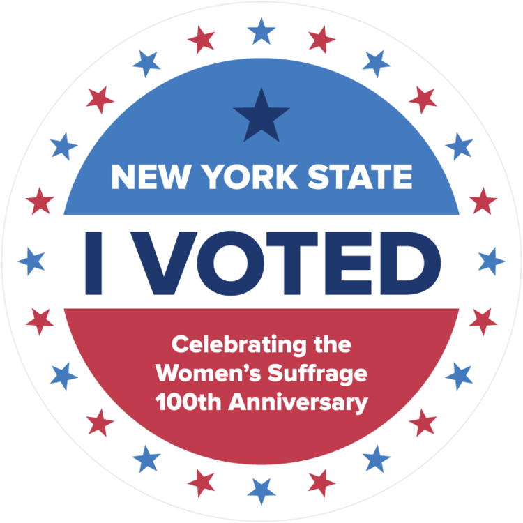 Nyc's Next 'i Voted' Sticker Will Honor The Women Of - New York State I Voted Clipart (750x750), Png Download