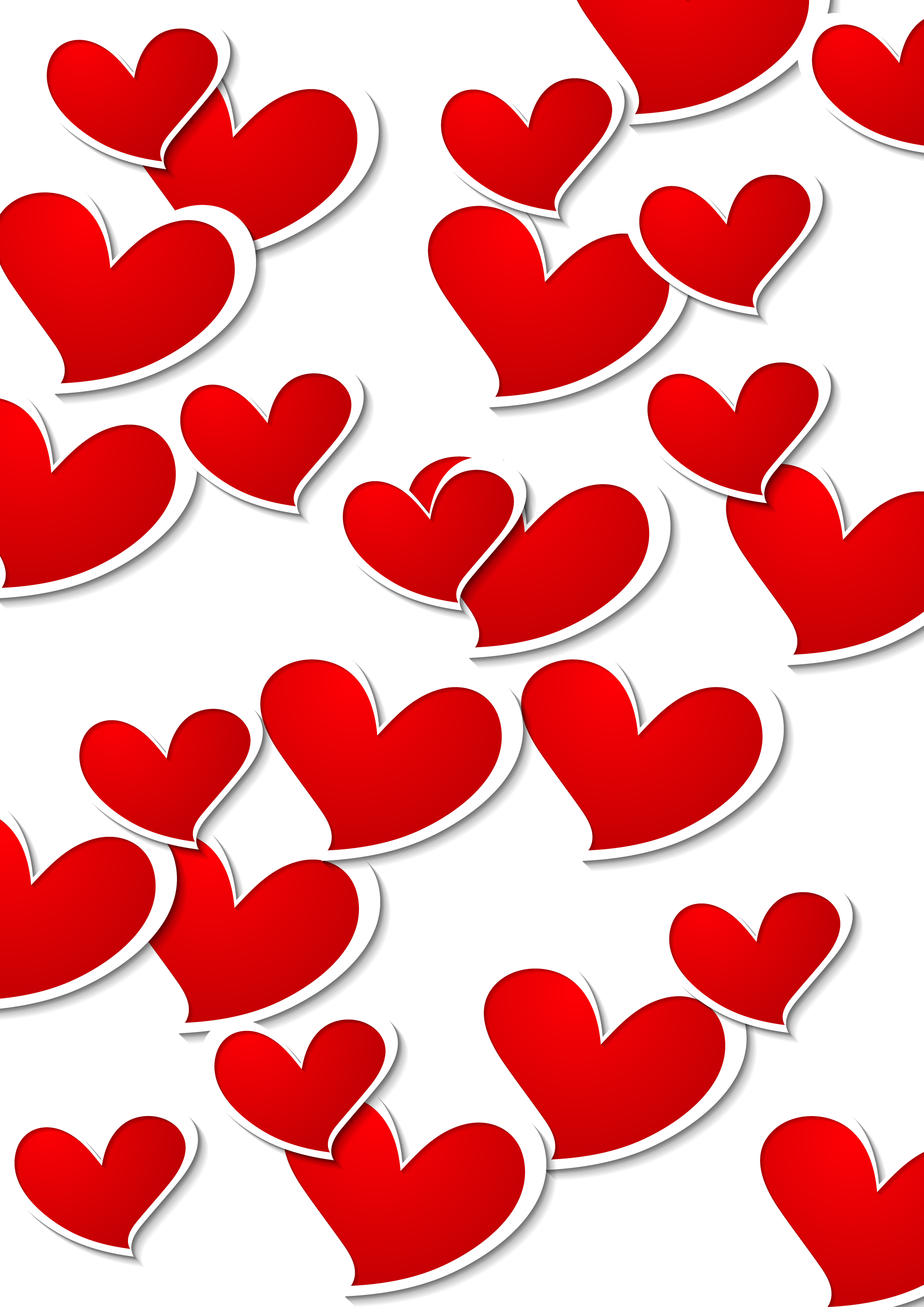 Transparent Red White Hearts Decorative Png Picture - Red And White Heart Clipart (2000x2827), Png Download