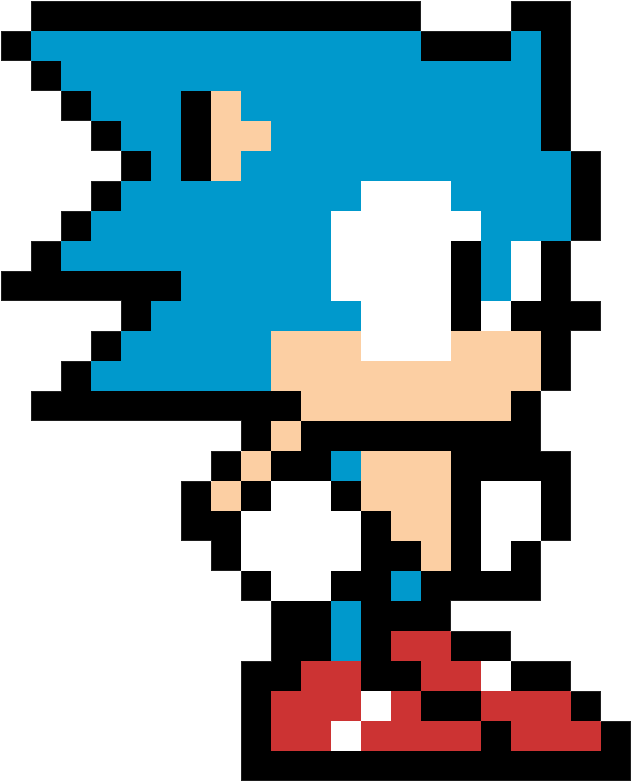 Sonic Pixel Art - Classic Sonic Pixel Art Clipart (737x864), Png Download