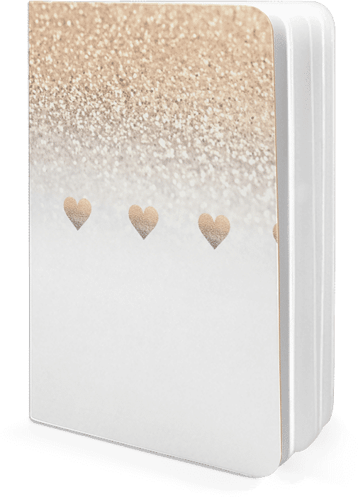 Dailyobjects Gatsby Gold Ombre White Hearts A5 Notebook - Heart Clipart (600x700), Png Download