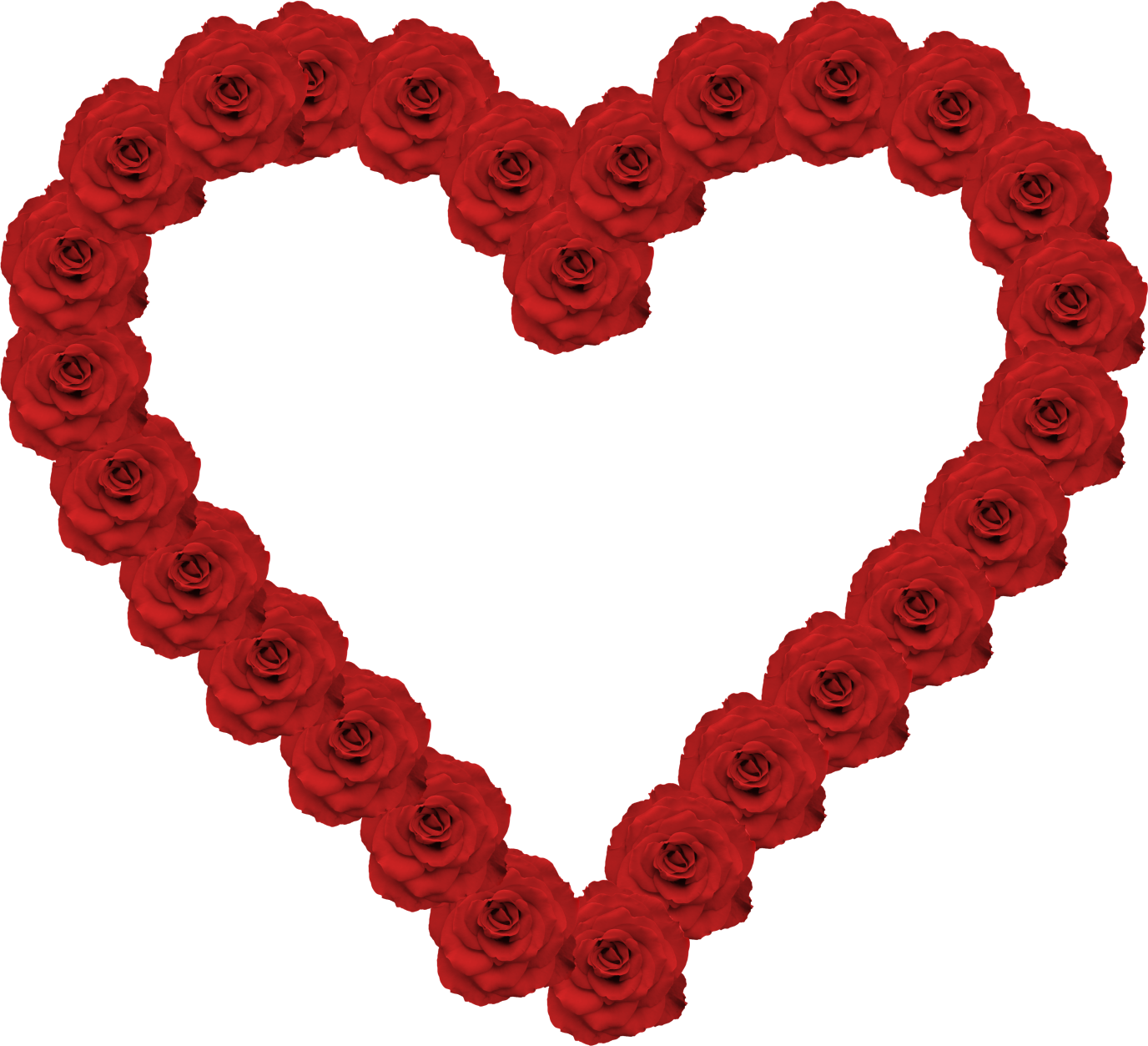 See Here Heart Face Clip Art Black And White - Rose Petals In A Heart - Png Download (1376x1253), Png Download