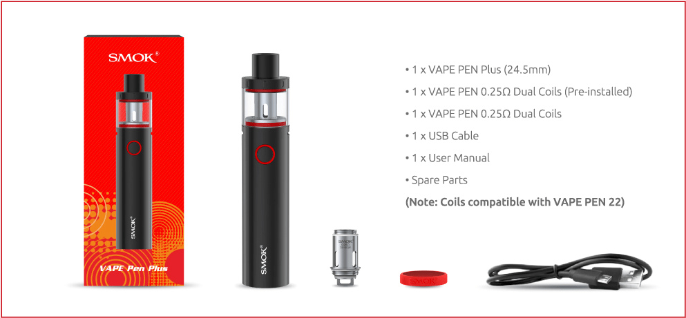 Direct Voltage Vape Pen - Vape Pen Plus Smok Clipart (1092x560), Png Download