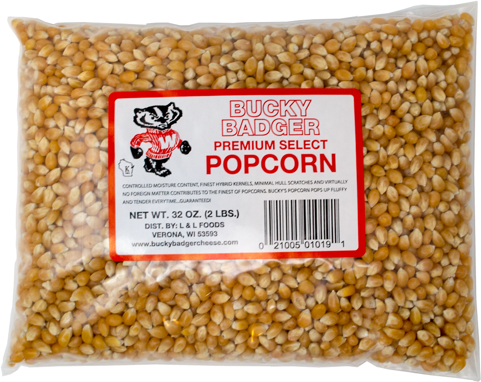 Bucky Badger Gourmet Yellow Popcorn Kernels - Popcorn Kernels Clipart (1000x1000), Png Download