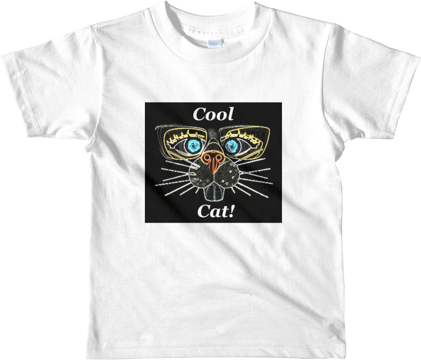 Cool Cat Kid's 2t 6t Short Sleeve T Shirt - T-shirt Clipart (1000x1000), Png Download