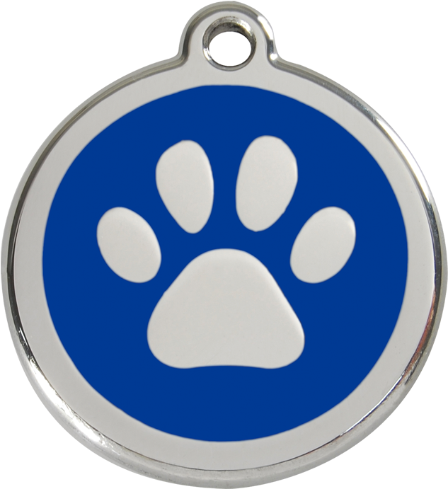 Red Dingo Paw Print Cat Id Tag Clipart (633x691), Png Download