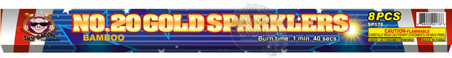 #20 Gold Sparklers Bamboo - Electric Blue Clipart (1000x1000), Png Download
