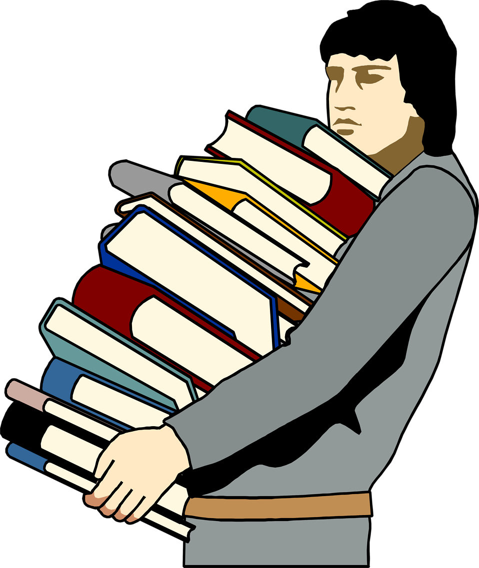 958 X 1137 4 - Carrying Lots Of Books Clipart (958x1137), Png Download