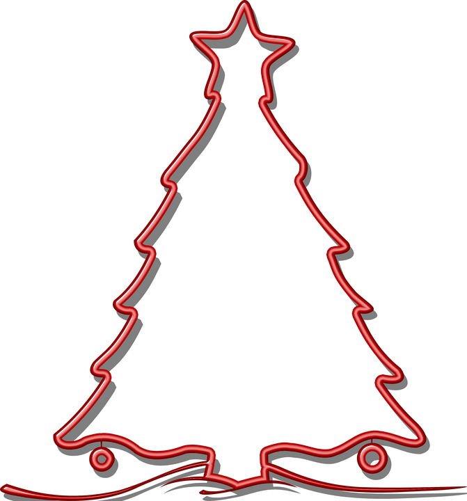 Arbol De Navidad Rojo En Png Clipart (671x720), Png Download