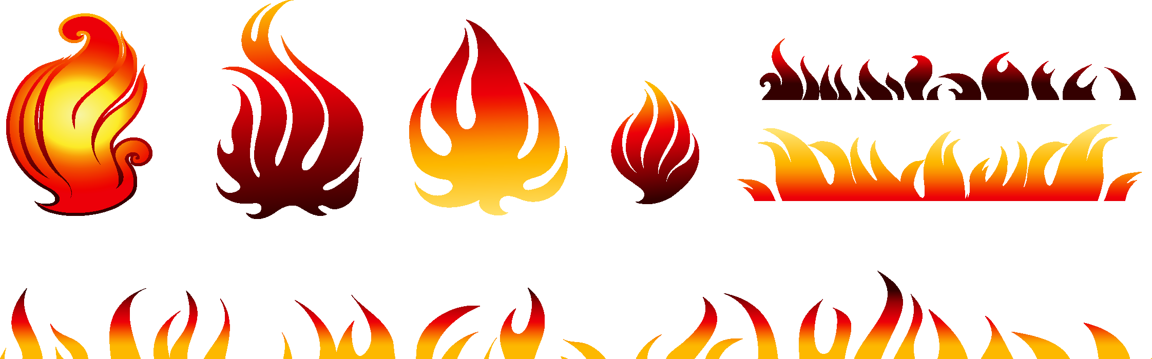 2244 X 700 3 - Fire Vector Free Download Ai Clipart (2244x700), Png Download