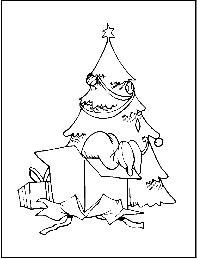 Arbol De Navidad Con Regalos Para Colorear Y Dibujar - Illustration Clipart (756x995), Png Download