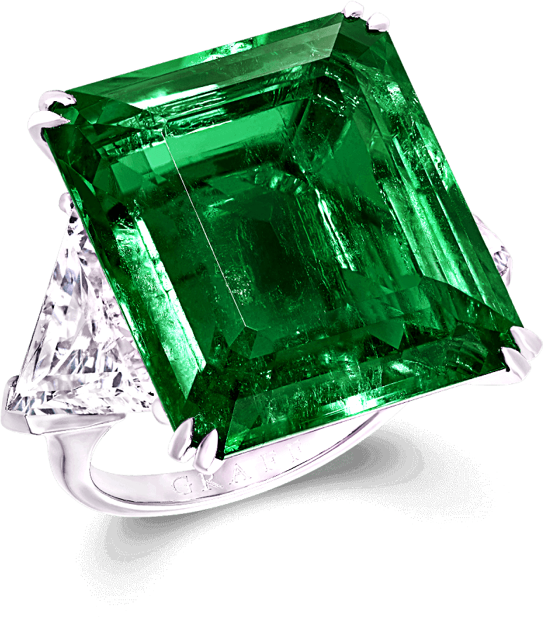 A Graff Emerald And Diamond Ring Featuring A - Emerald Clipart (2000x2000), Png Download