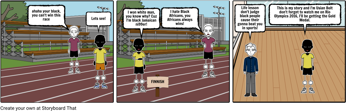 Usain Bolt's Story - Cartoon Clipart (1164x385), Png Download