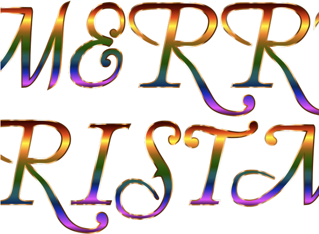 Merry Christmas Clipart Gold - Clip Art - Png Download (640x480), Png Download