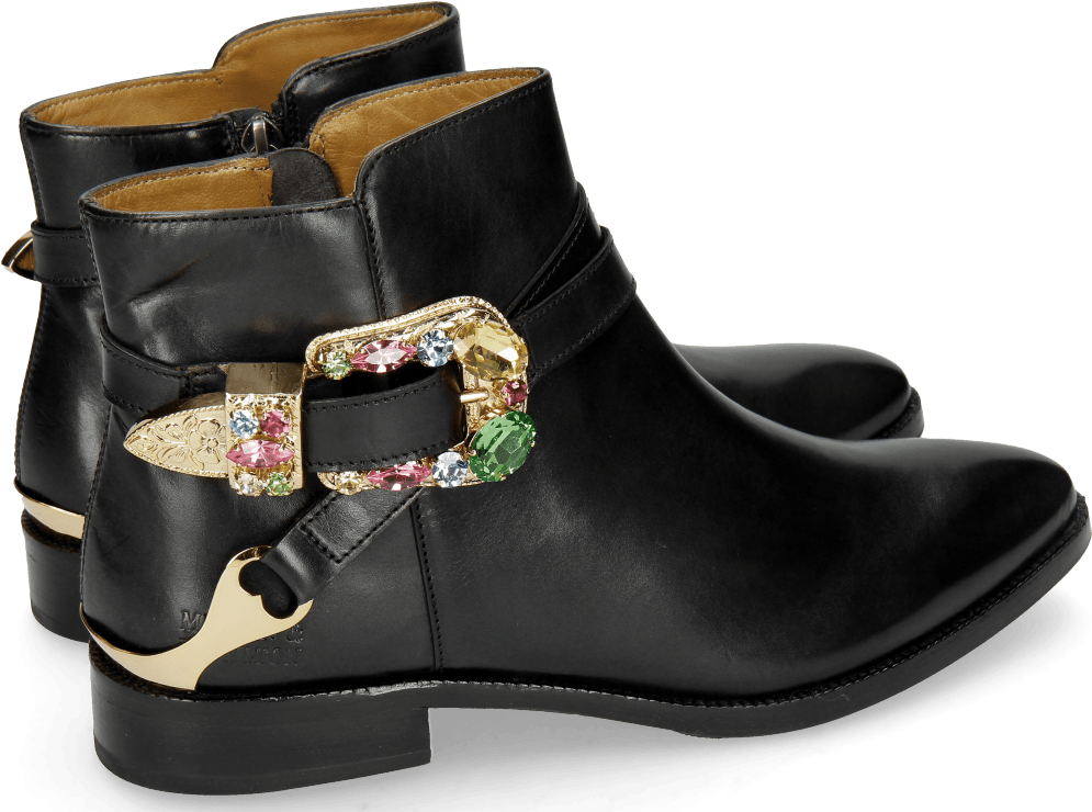 Ankle Boots Candy 8 Black Buckle Multi - Motorcycle Boot Clipart (1024x1024), Png Download
