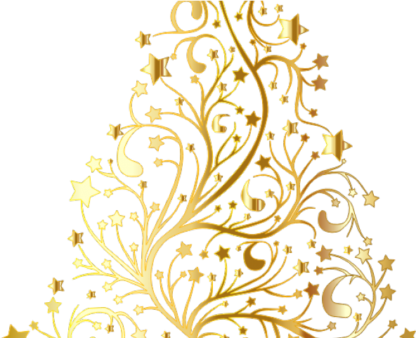 Merry Christmas Clipart Gold - Christmas Tree Vector Gold - Png Download (640x480), Png Download
