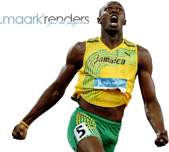 Runner/athlete Photo Usain-bolt Athlete - Usain Bolt Running Poster Clipart (649x568), Png Download