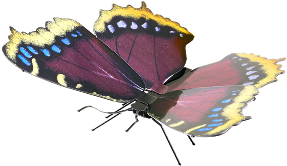 Metal Earth Butterflies - Mourning Cloak Clipart (600x600), Png Download