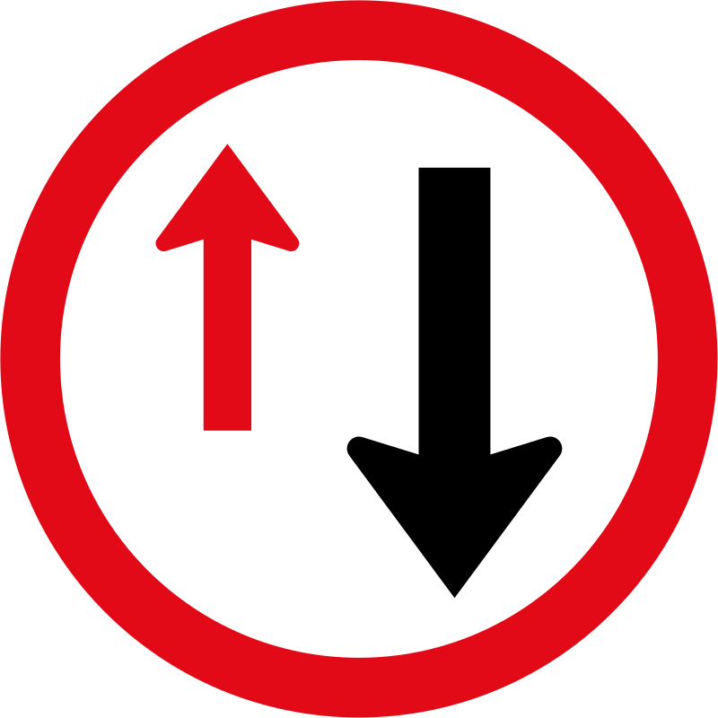 Yield To Oncoming Traffic Sign - Oncoming Traffic Has Right Of Way Clipart (800x800), Png Download