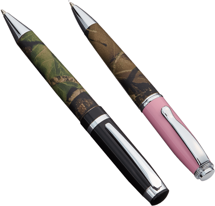 Two-tone Camo Leather Ballpoint Pen - Two Pen Png Clipart (768x1024), Png Download