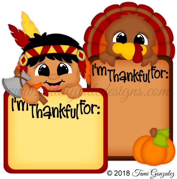 Thankful Indian & Turkey Blocks Cute Designs, Tole - Cartoon Clipart (600x600), Png Download