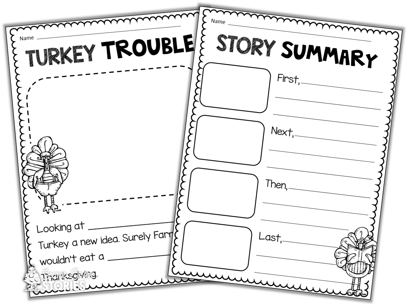 I Created A Simple Retelling Sheet, As Well As A Response - Thanksgiving First Next Last Clipart (1403x1053), Png Download