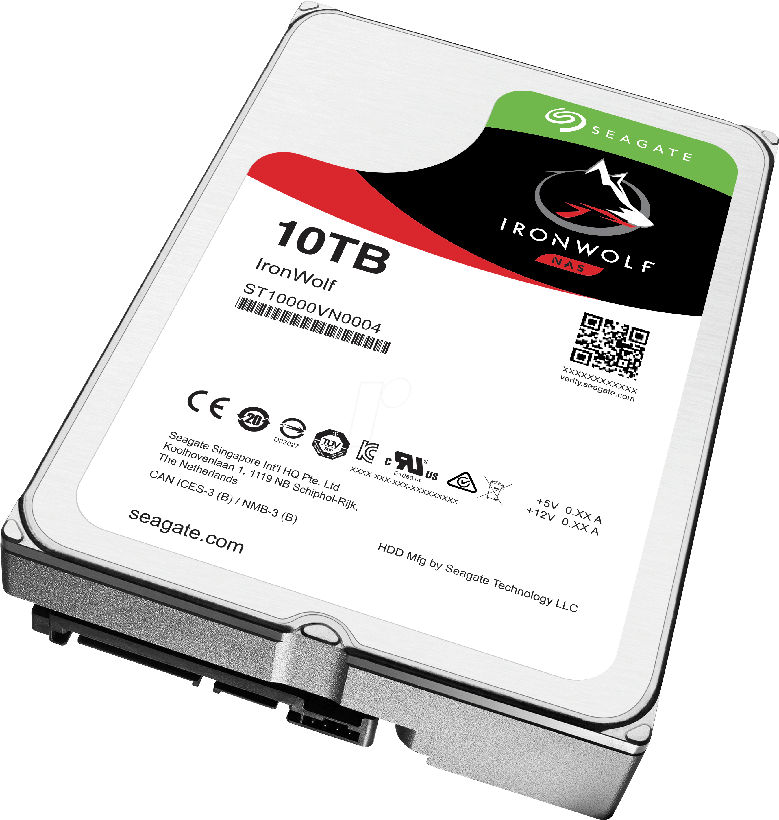 Nas Hard Drive 10 Tb, Seagate Ironwolf Seagate St10000vn0004 - Seagate Barracuda Pro 10tb Clipart (2771x2847), Png Download