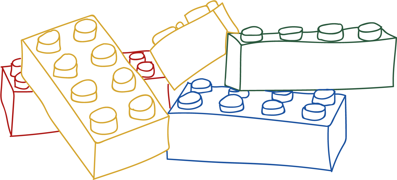 Legobricks 01 Legobricks Sketch - Sketch Of Lego Blocks Clipart (1693x805), Png Download