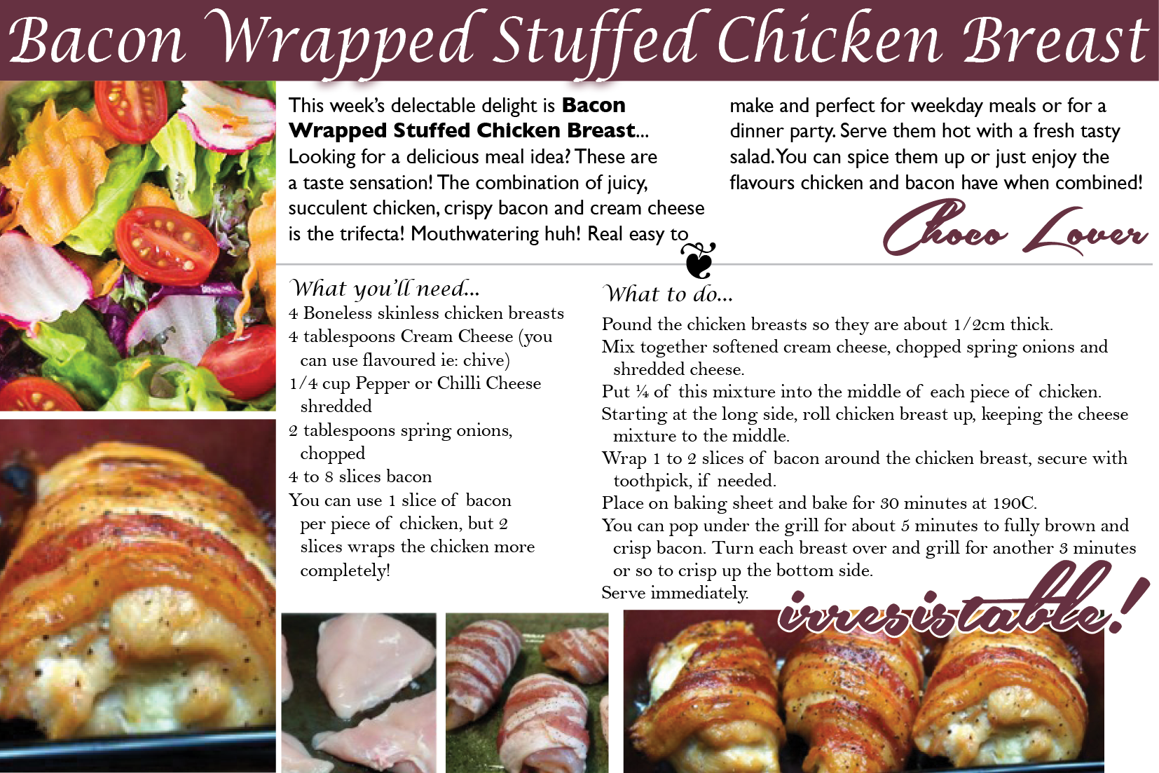 Bacon Wrapped Stuffed Chicken Breast, Looking For A - Croissant Clipart (1654x1103), Png Download