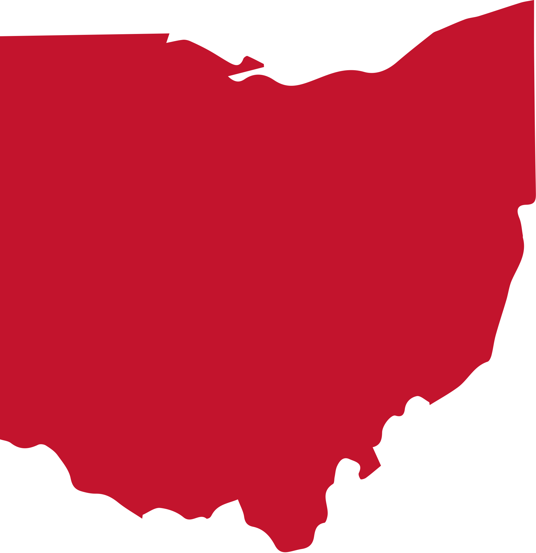 Ohio State Outline - Election Map Of Ohio Clipart (1861x1921), Png Download