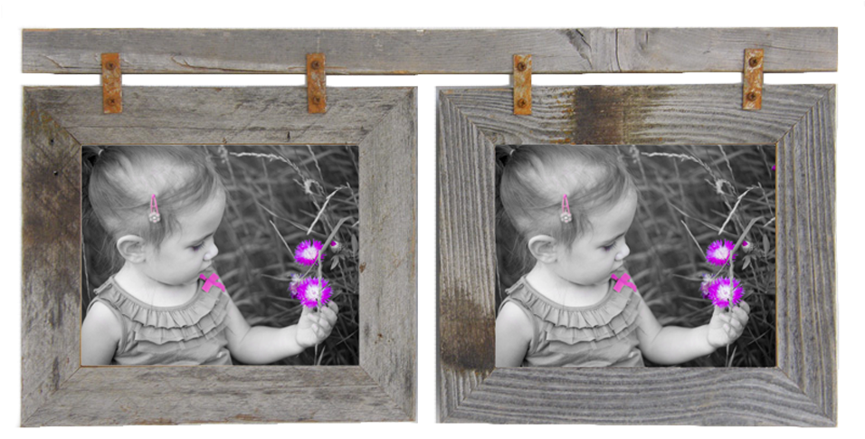 Barnwood Photo Collage - Horizontal Frame Collage Png Clipart (955x500), Png Download