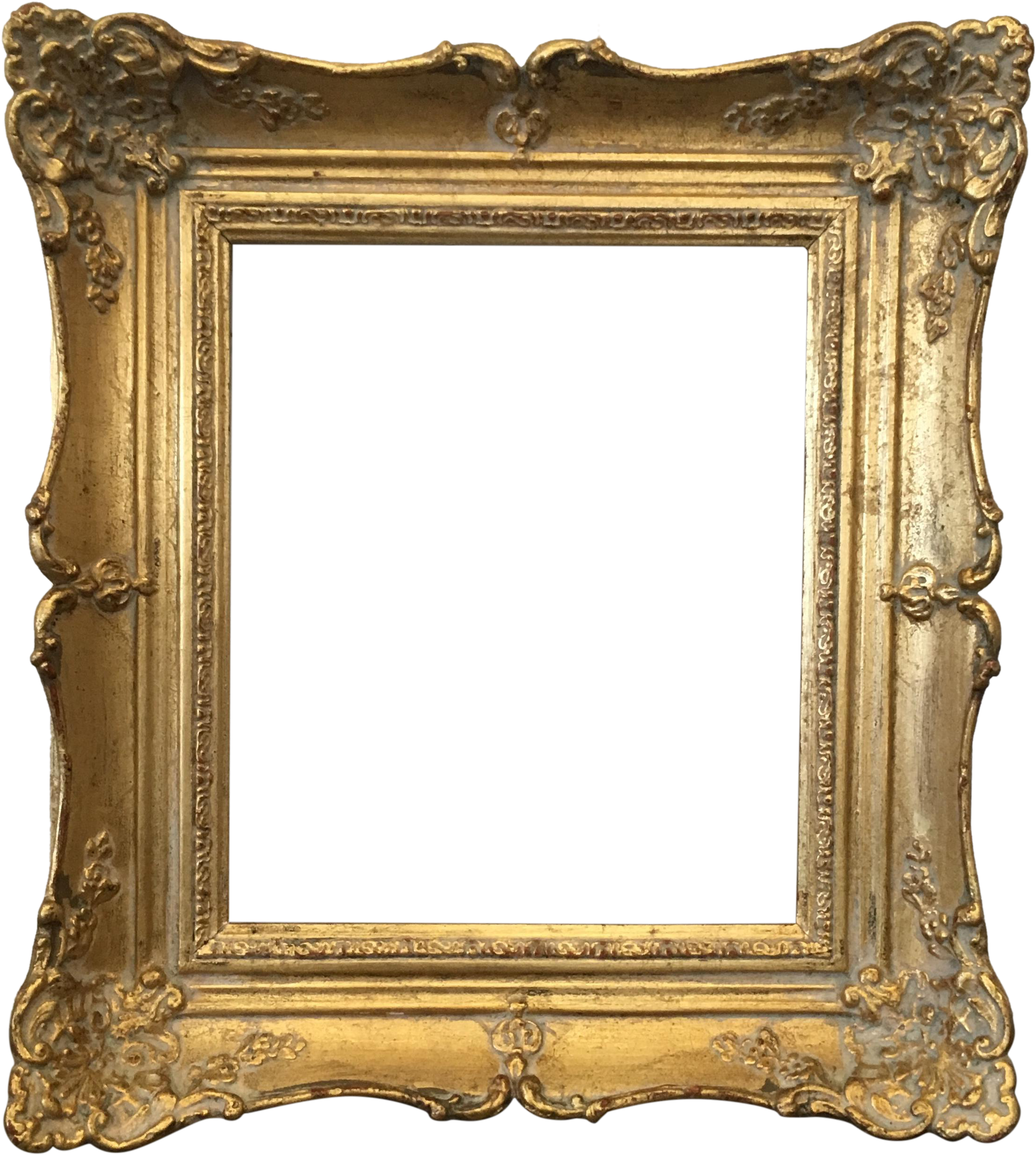 Vintage Gold Carved Wood Frame Chairish - Square Gold Vintage Frame Clipart (2448x2729), Png Download