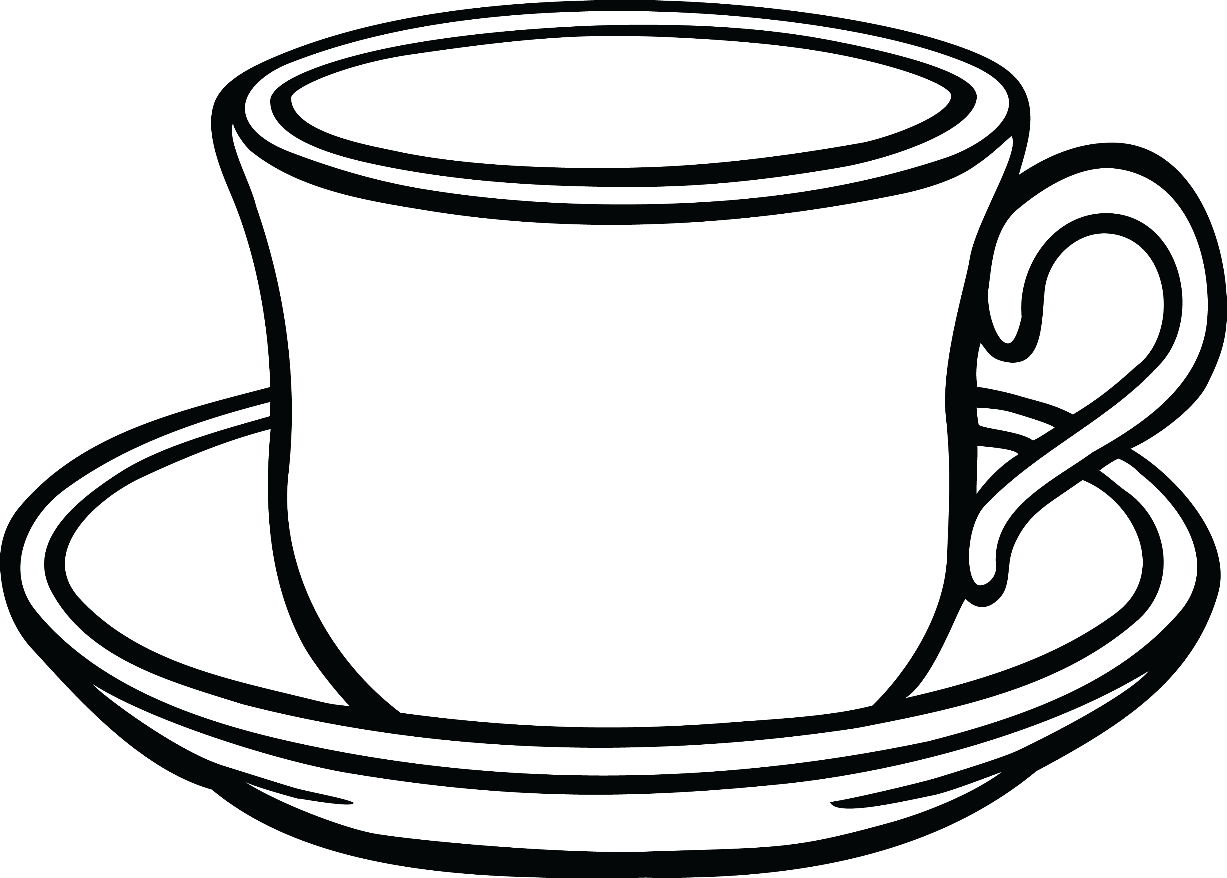 Free Clipart Of A Cup Of Coffee And Saucer - Cup Clipart Black And ...
