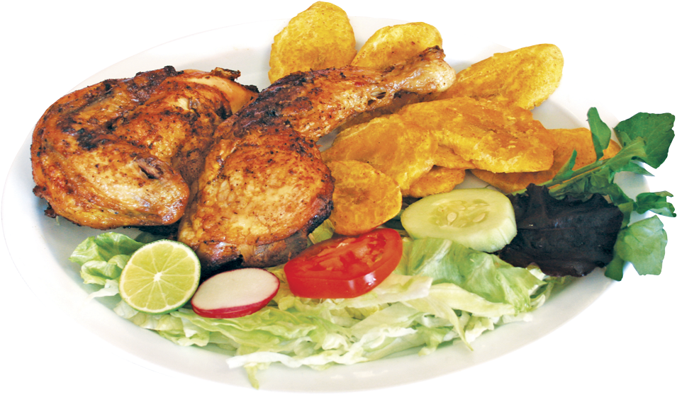 Grilled Chicken Breast - Roasted Chicken And French Fries Png Clipart (1000x603), Png Download