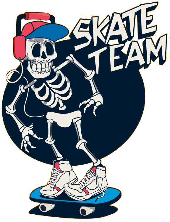 T-shirt Vector Art Skull Illustration Hd Image Free - Cartoon Skull Skateboard Clipart (595x790), Png Download