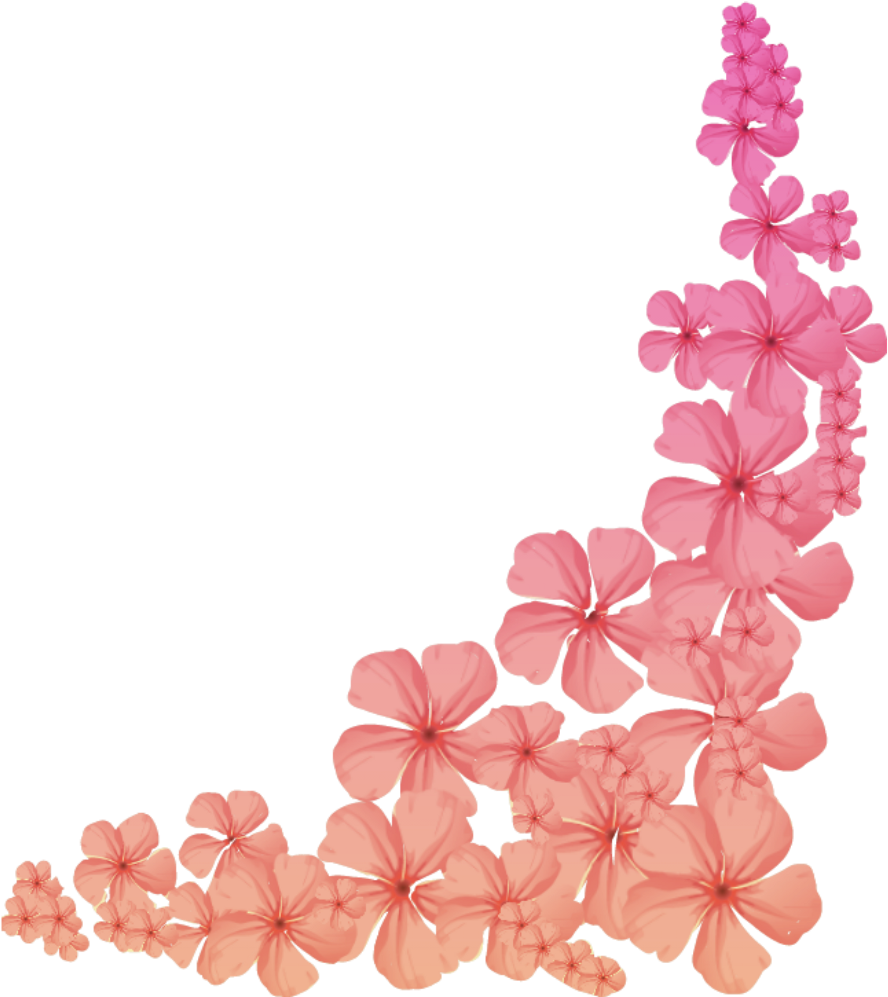 #ftestickers #flowers #corner #border #gradientcolors - Transparent Flower Corner Border Clipart (1024x1024), Png Download