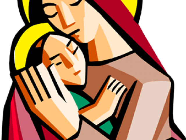Mother And Baby Clipart Mary Baby Jesus - Mother Mary Png Transparent Png (640x480), Png Download